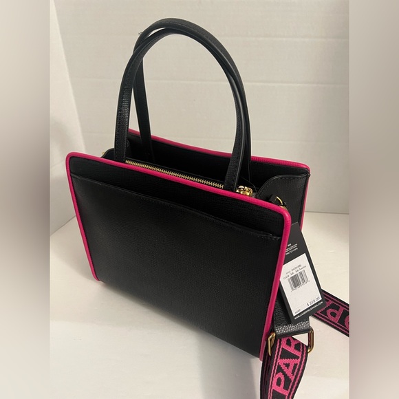 New KARL KAHERFEKD PARIS BLACK FUSCHIA LOVE STYLE CROSSBODY BAG - Picture 10 of 16